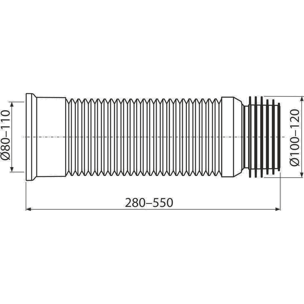 Слив для унитаза 280/550 ALCAPLAST/Alcadrain A97