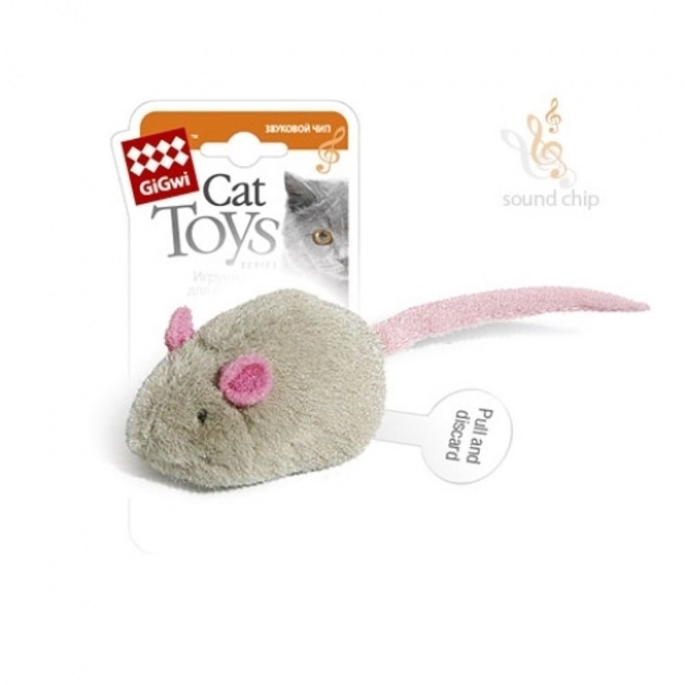 Игрушка для кошек GiGwi Мышка со звуковым чипом 15см, серия MELODY CHASER