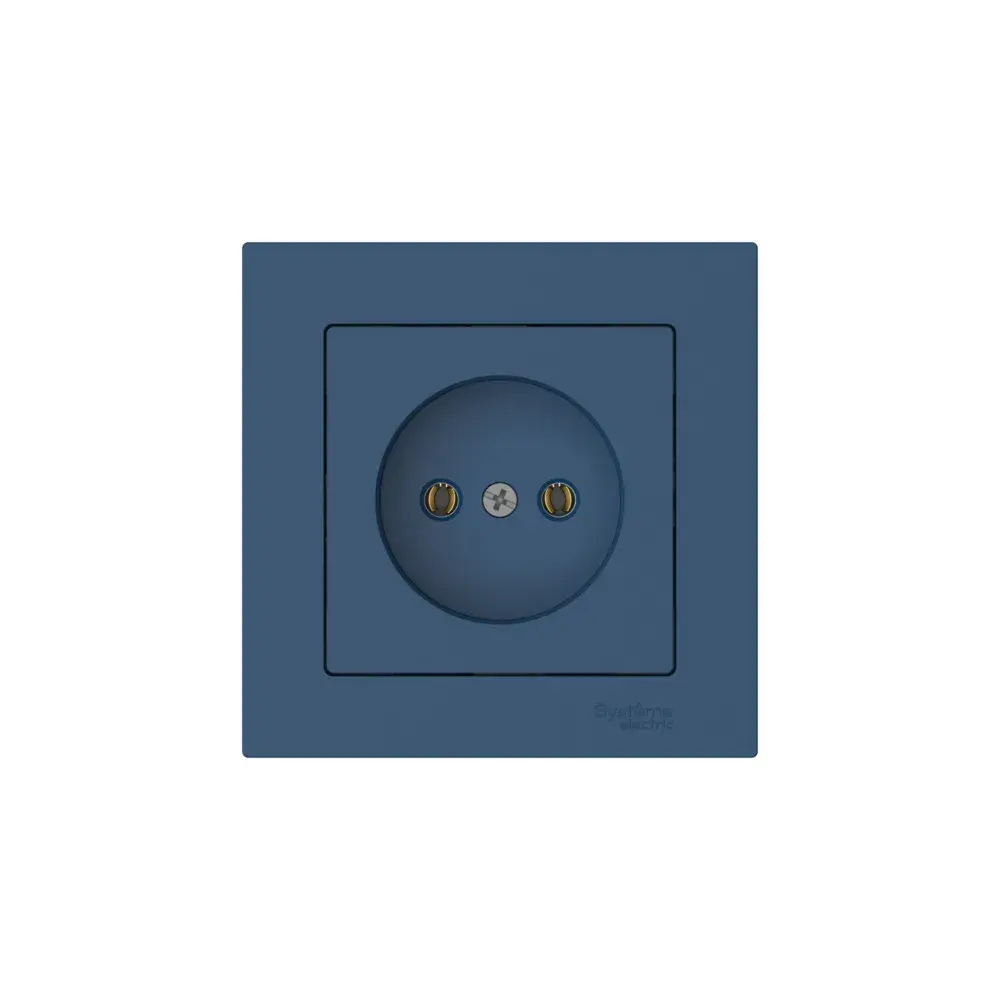 ATLASDESIGN РОЗЕТКА без заземления без шторок, 16А, в сборе, быстрозажим. клем., АКВАМАРИН