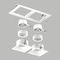 Комплект со светильником Lightstar Domino Quadro (214526+214506+214506+214006+214006) D5260606WMOD