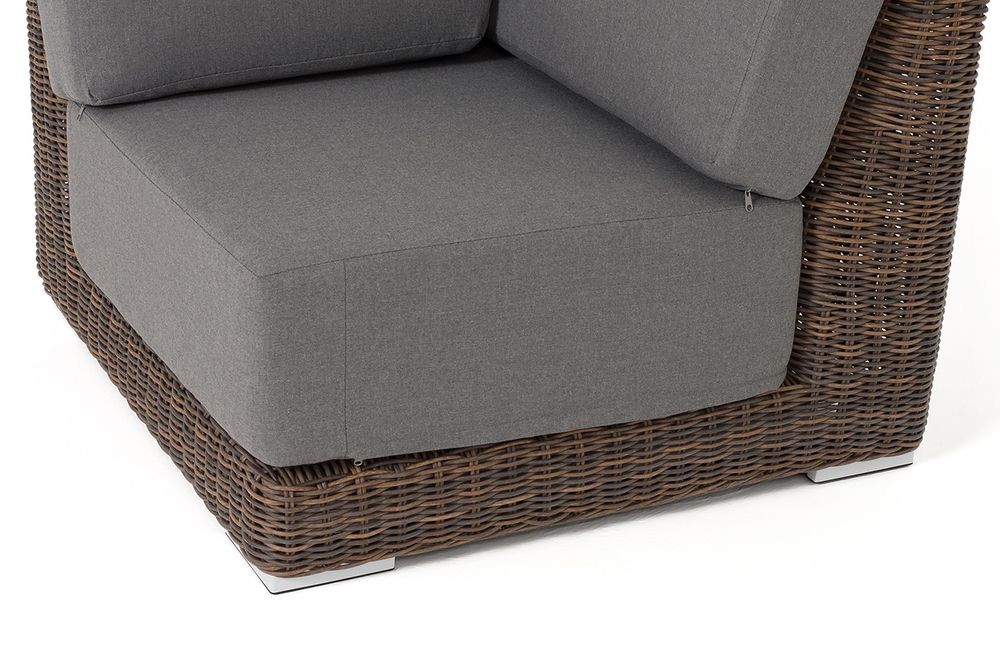 "Капри" модуль диванный угловой с подушками, цвет коричневый