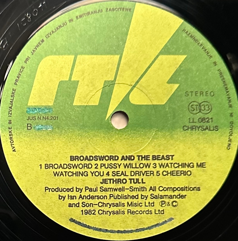 Jethro Tull - The Broadsword And The Beast (Югославия 1982г.)