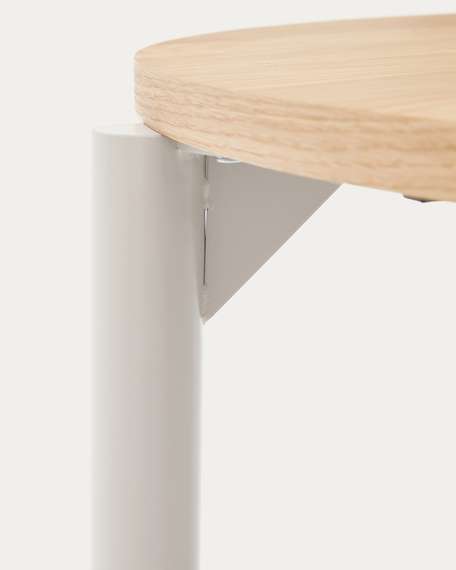 Montuiri раздвижной круглый стол из дубового шпона с серыми ножками