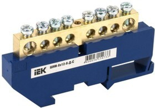 Шина нулевая на DIN-изол. ШНИ 8х12-8-Д-С ИЭК