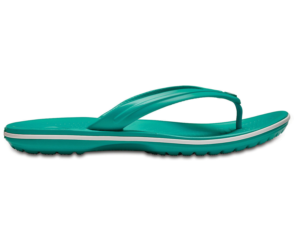 Шлепанцы Crocs Crocband Flip Tropical Teal/White