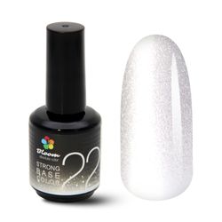 Bloom Strong base Color 22 - База жесткая прозрачная с золотым шиммером, 15 мл