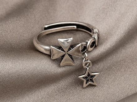 Кольцо "Chrome Hearts" 9мм, с подвеской