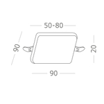 ST700.038.08 Св-к встр. Белый LED 1*8W 3000K 690Lm Ra80 180° IP44 L90xW90xH33 85-265V