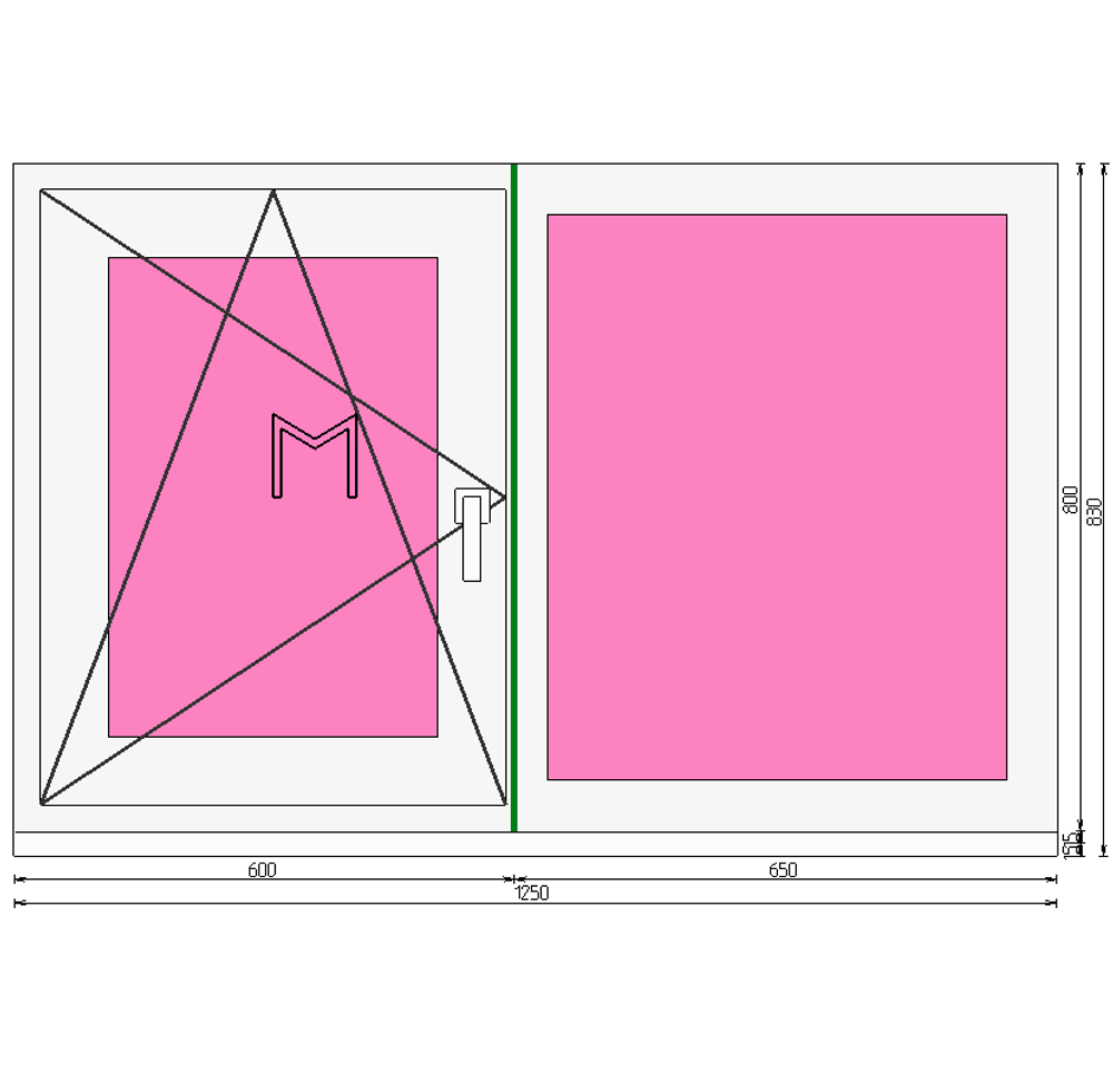 Пластиковое окно 800 х 1250 ТермА Эко + Москитная сетка