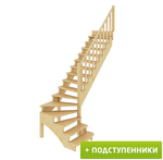 Лестница на второй этаж К-001м/3 Правая c подступенками