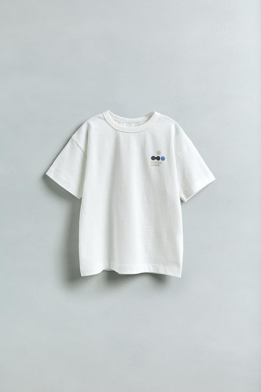 ZARA ФУТБОЛКА С НАДПИСЬЮ, ЭКРЮ