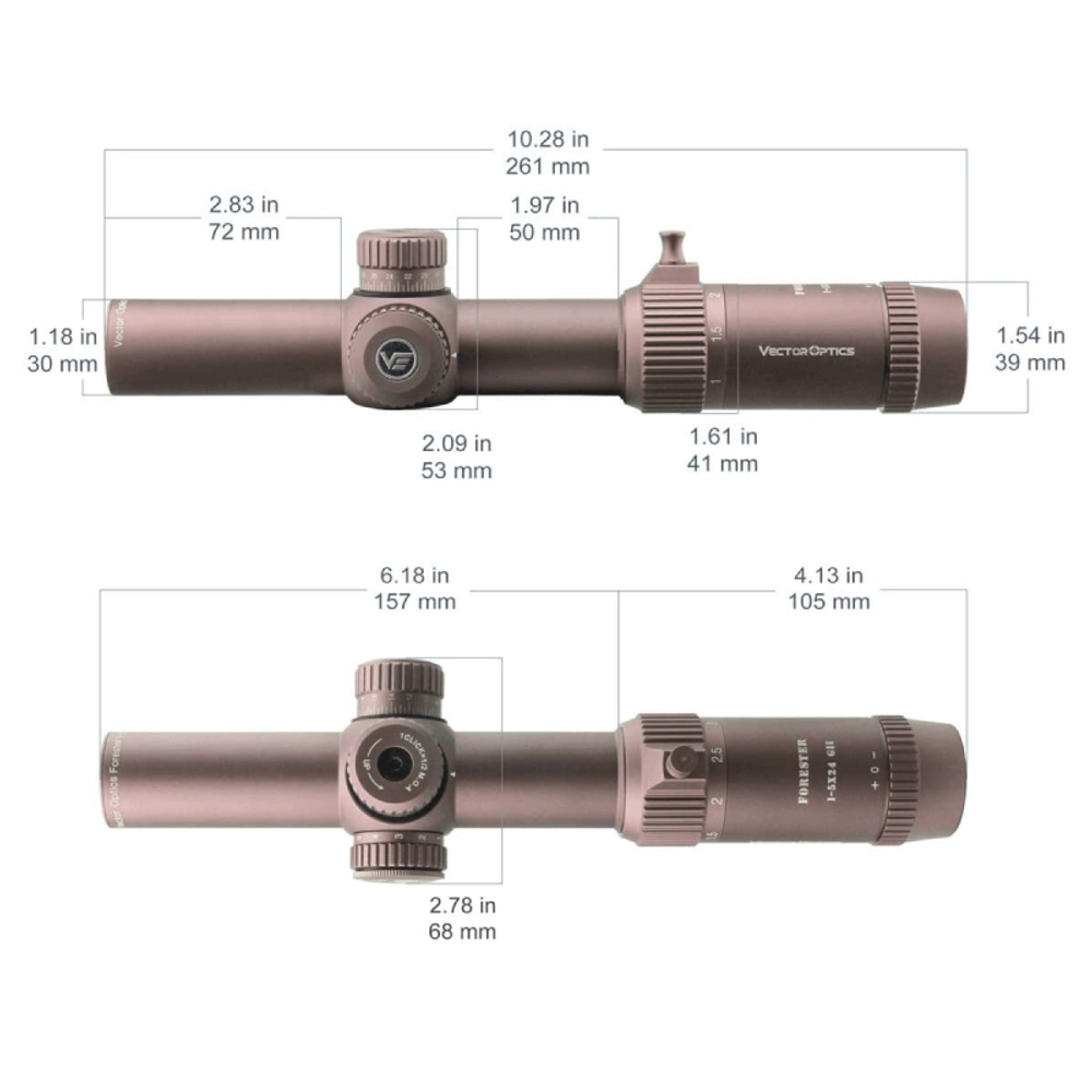 Оптический прицел Vector Optics SFP Forester 1-5x24 GenII Coyote FDE ( Сетка Illuminated Crosshair / с подсветкой )