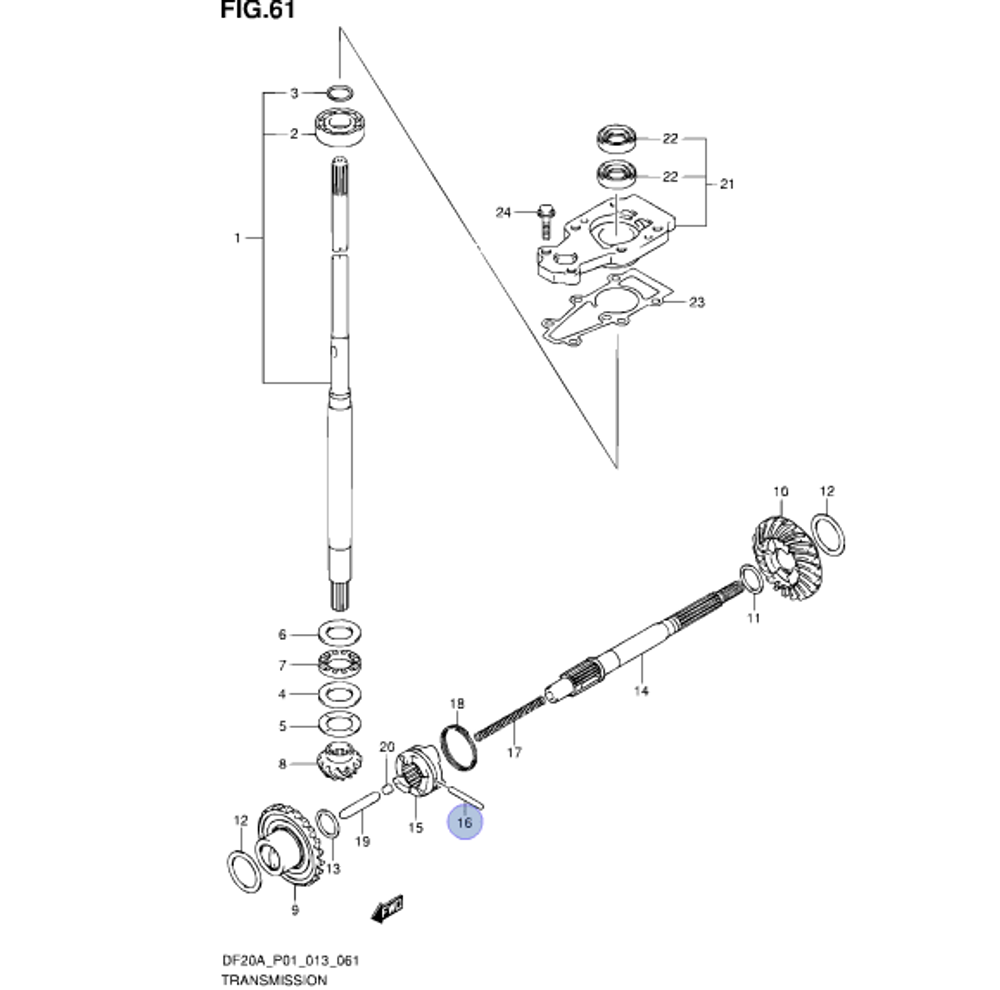 Штифт муфты сцепления Suzuki DF8-DF20