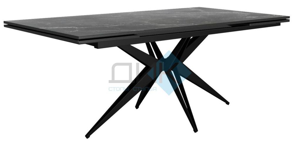 Стол DikLine KW160 керамика опоры чёрные 2 уп.