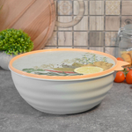 Миска 3,7л с крышкой, с декором "Wave", светло-серый