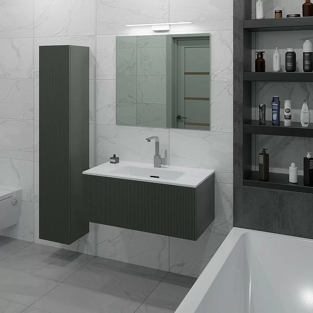 Тумба с раковиной LA FENICE TERRA Grigio 80 серая