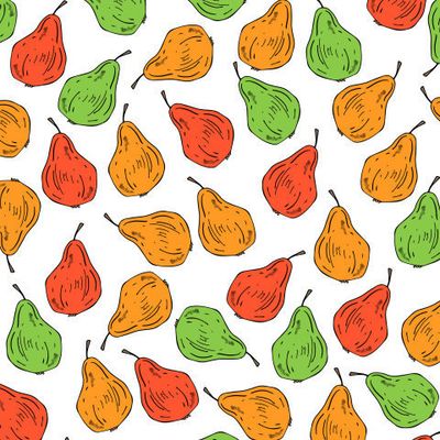 яркие груши на белом