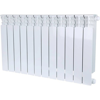 Радиатор биметаллический STOUT Space 500 - 12 секций (подключение нижнее правое, цвет белый)