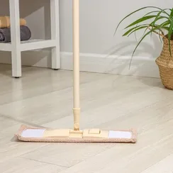 Швабра для мытья пола плоская Доляна, насадка микрофибра 42×12 см, 50 гр, металлическая ручка 119 см, цвет МИКС