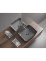 Раковина накладная прямоугольная серая JET