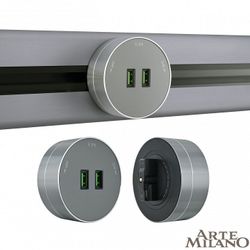 Розетка 2xUSB на треке Arte Milano Am-track-sockets 380011TS/USBx2 Grey