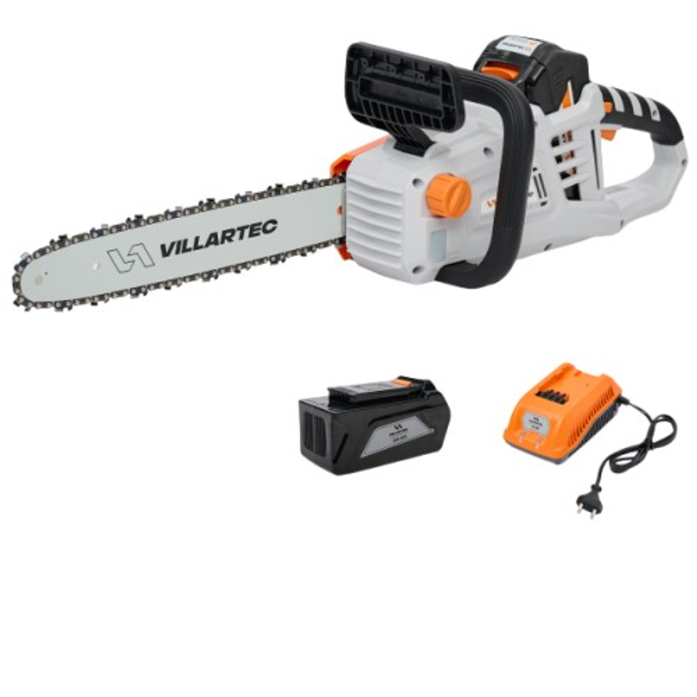 Пила цепная аккумуляторная VILLARTEC SA40Set : AM402, AC402