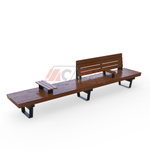 Скамейка Rail Road 02 двойная с подлокотником и подставкой