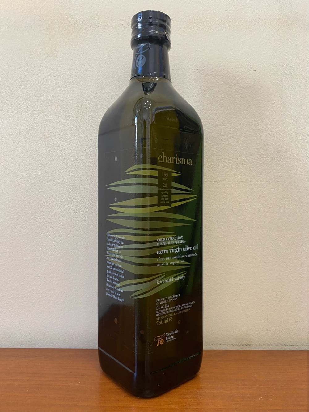 Оливковое масло CHARISMA Extra Virgin в ст. бутылке, 750мл, Греция (Крит)
