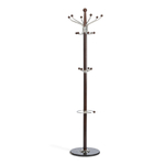 Вешалка Himawari (mod. GH-8014) дерево/хром/мрамор, Black (Черный) / Walnut (Орех), 37x37x175см