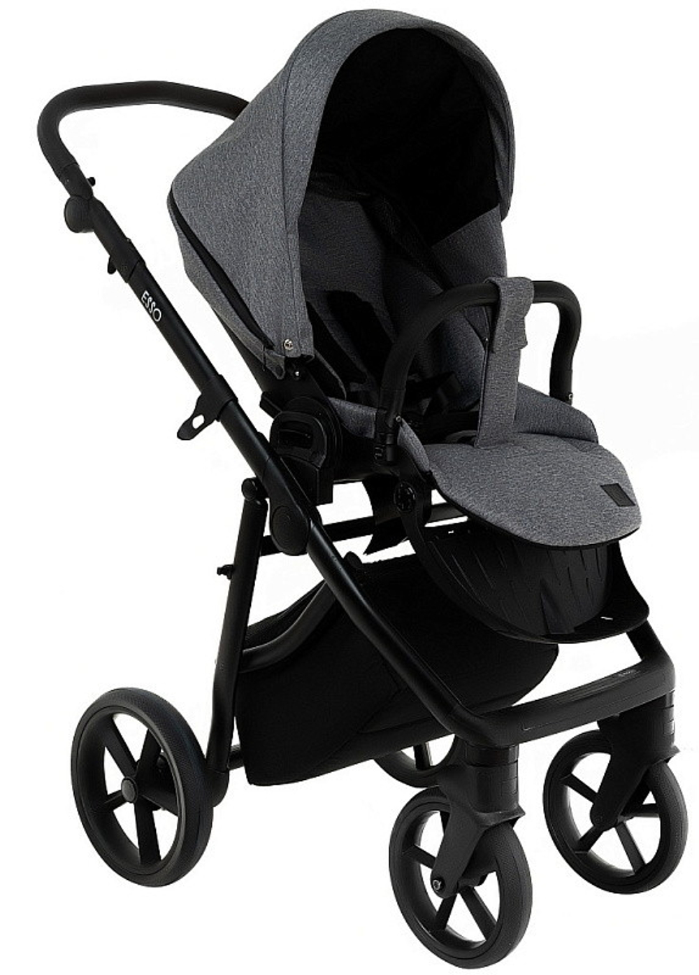Детская коляска Roan Esso 3 в 1 с автокреслом Pituso Baesa Pro Black ESS114/1 Grey/Black