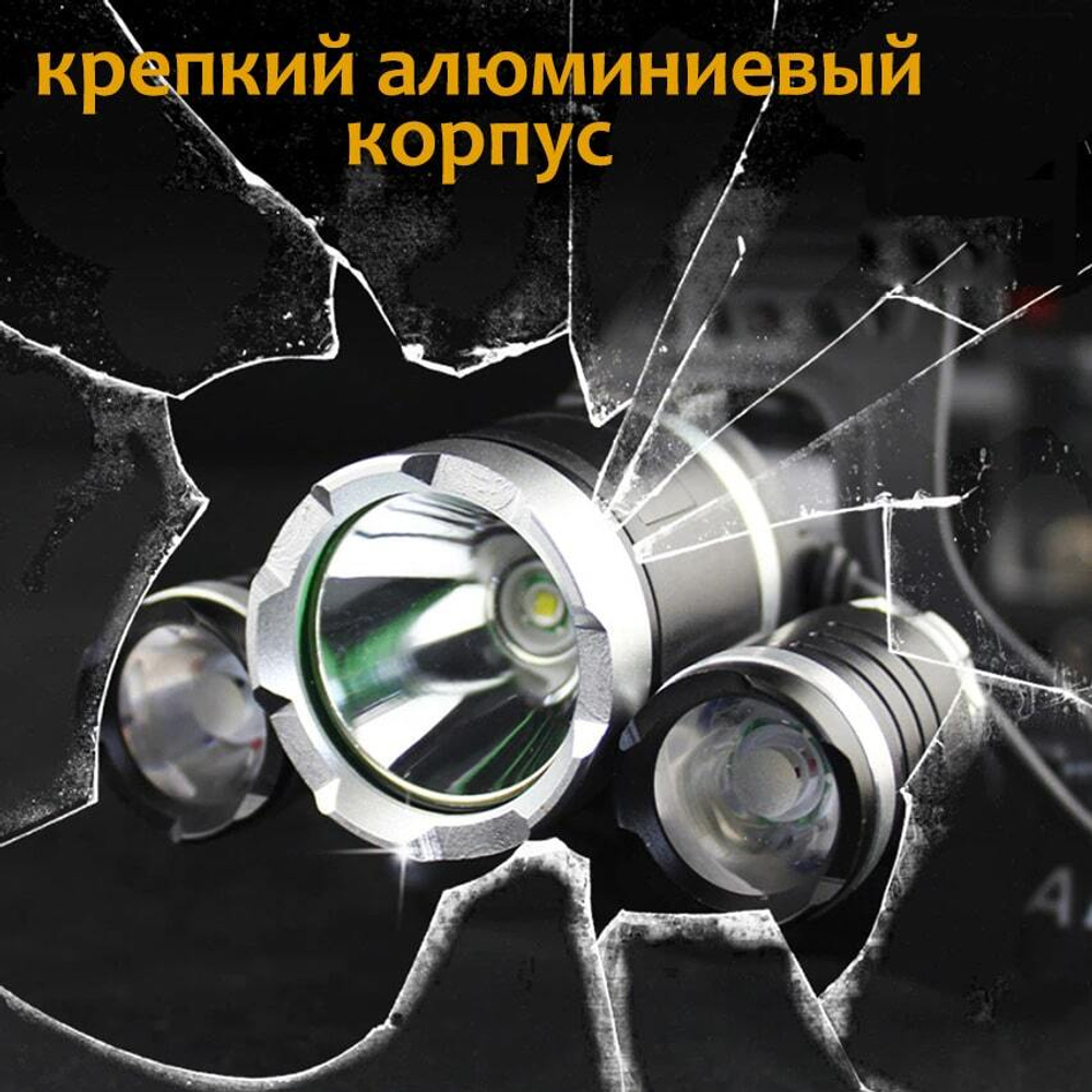Фонарь налобный 1диод аккум. P-T08-P90