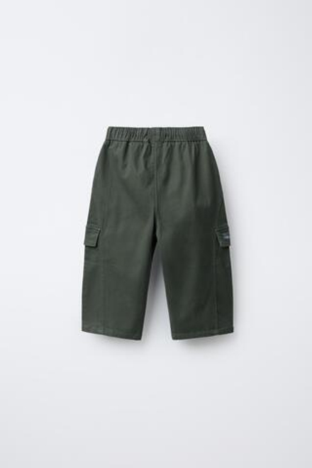 ZARA БРЮКИ КАРГО ИЗ МЯГКОЙ ТКАНИ, НЕФТЯНОЙ