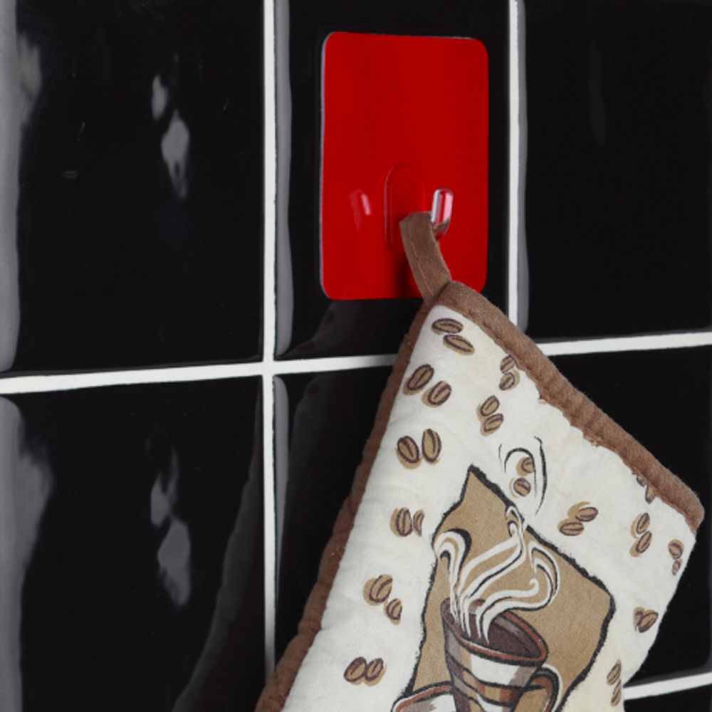 Крючки СИЛА SH68-S2R-24 на силиконовом креплении 6,8х6,8 см красный металлик 2 шт. до 1,5 кг