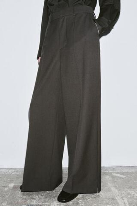 ZARA ШИРОКИЕ БРЮКИ — ZW COLLECTION, ШИРОКИЕ БРЮКИ — ZW COLLECTION, ТЕМНО-СЕРЫЙ