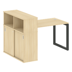 Метал Систем Куатро Стол письменный с шкафом-купе на О-образном м/к 50БО.РС-СШК-3.2 Т