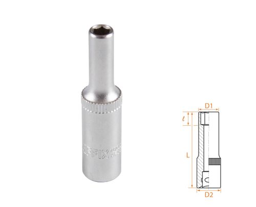 AFFIX (AF00120045) Головка торцевая глубокая шестигранная 1/4", 4,5 мм