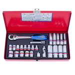 Набор торцевых головок с принадлежностями 3/8", двенадцатигранные, 1/4"-13/16", 26 предметов KING TONY 3027SR