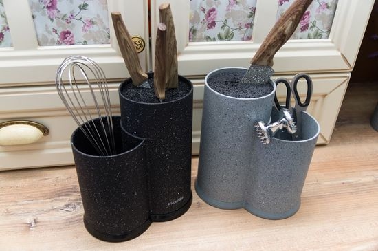 Подставка для ножей и кухонных принадлежностей двойная 22 см. Kamille KM 7607