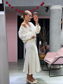 Кружевной бомбер Boho молочный