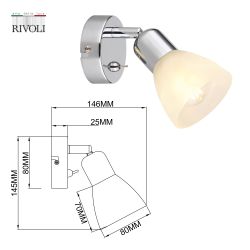 Светильник настенно-потолочный спот Rivoli Keila 7051-701 1 х Е14 40 Вт поворотный с выключателем | Rivoli