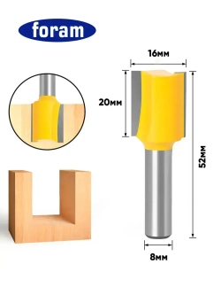 Набор фрез по дереву, 7шт, FORAM, Фреза по дереву, пазовая прямая