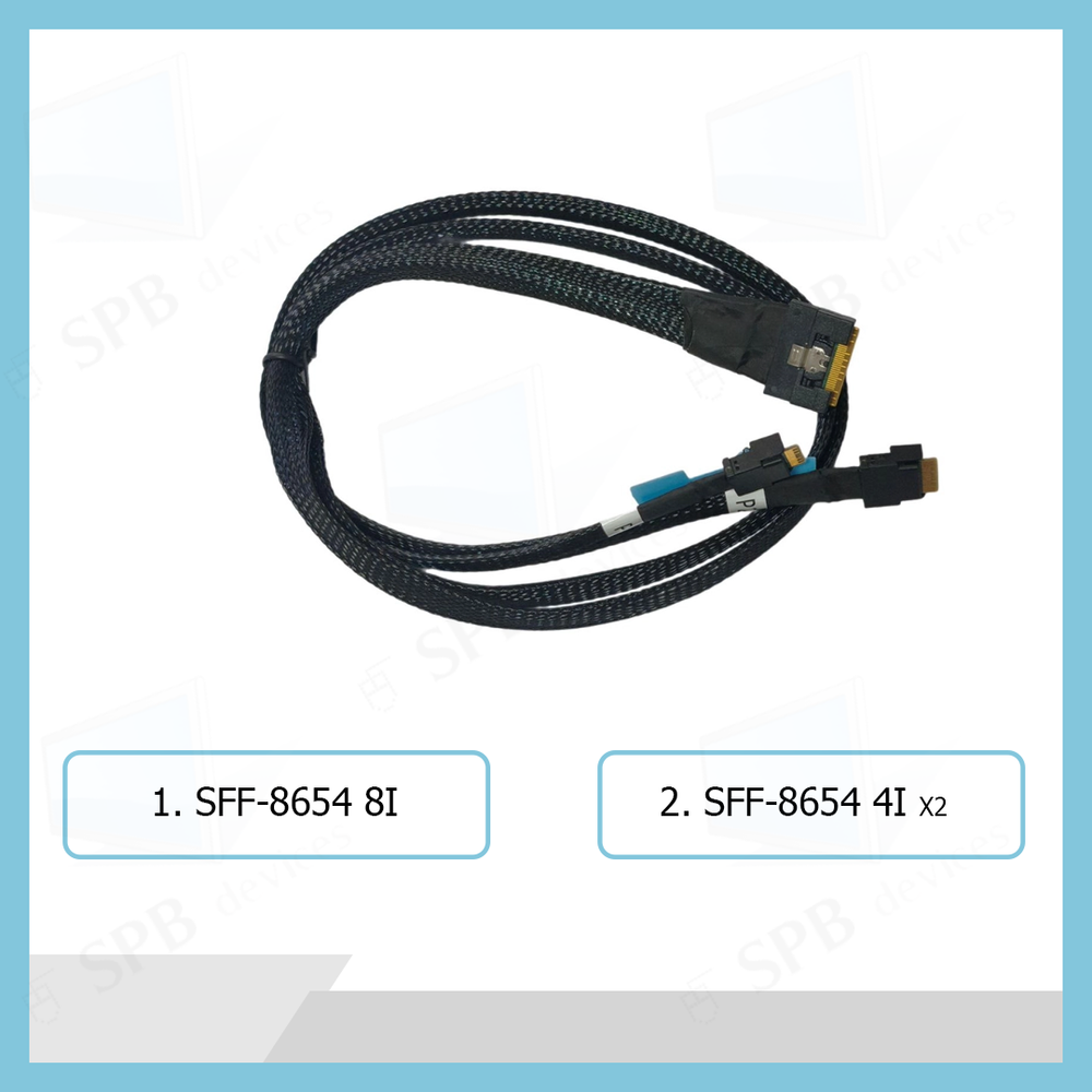 Кабель 2xSLIMLINE SAS 4i SFF-8654 - SLIMLINE SAS 8i SFF-8654 0.8 м