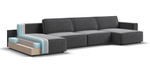 П-образный диван BOSS SOFT MODOOL велюр Monolit серый