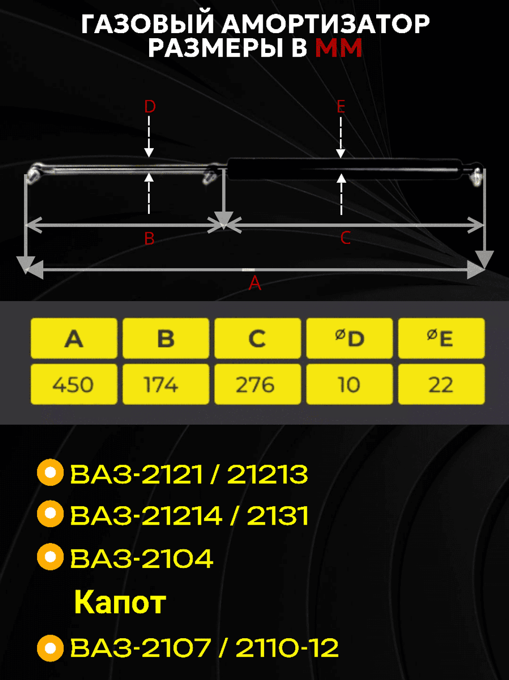 Амортизатор багажника упор ВАЗ-2121 4*4 (ШТ)