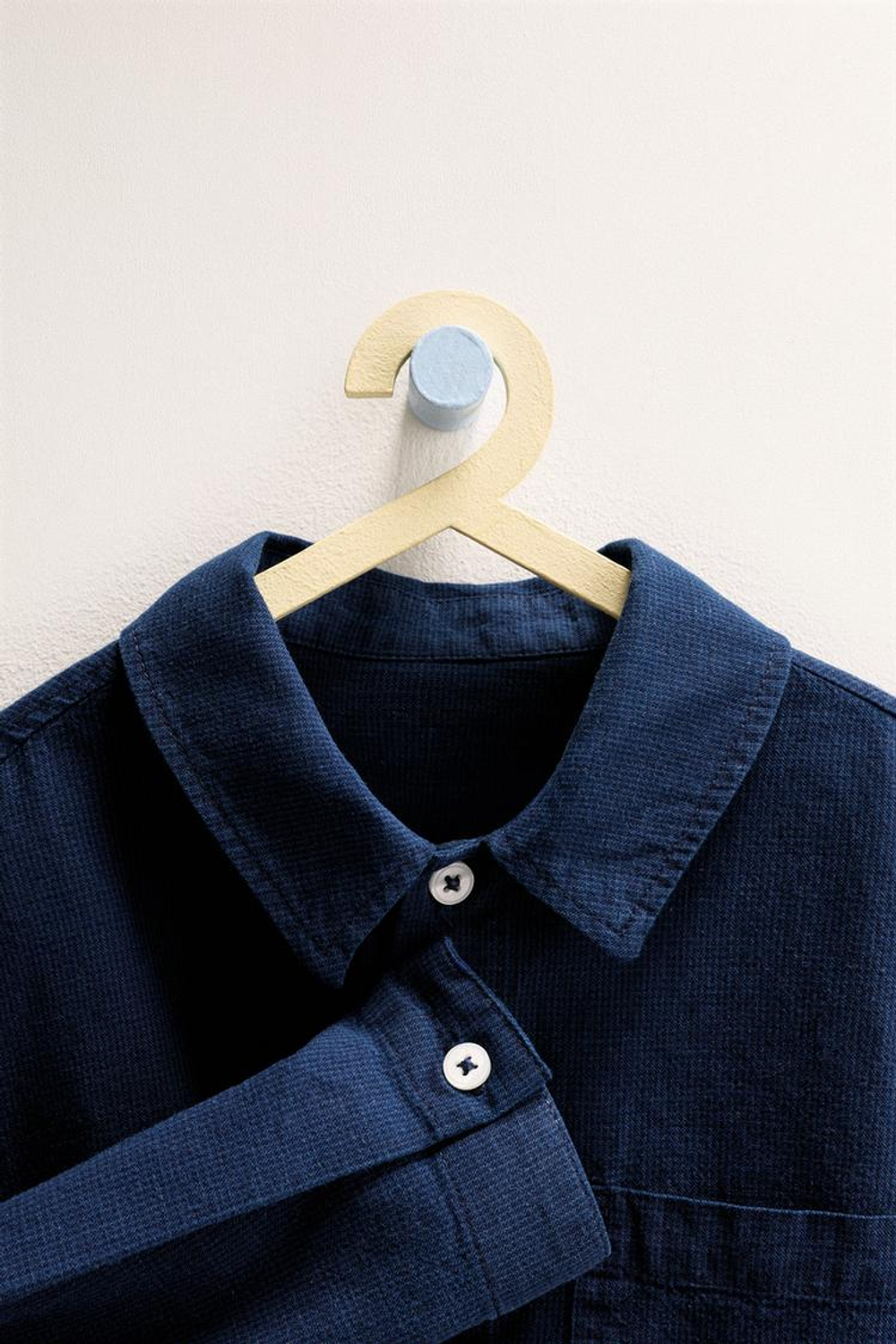 ZARA TIMELESS - РУБАШКА В МЕЛКУЮ КЛЕТКУ ИЗ ХЛОПКА И ЛЬНА, ИНДИГО