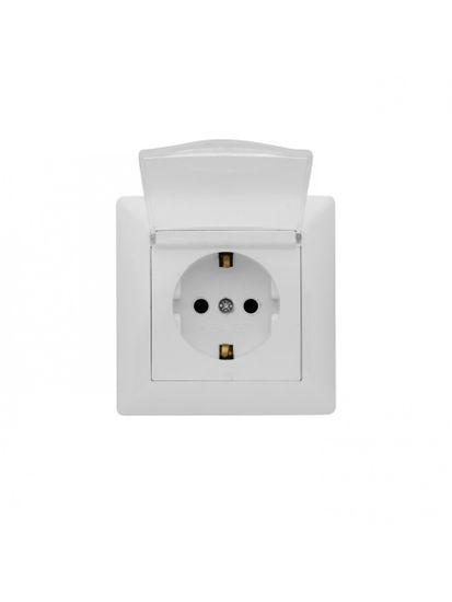 Розетка 1-местная белая с/з евро Profitec Оптима 011