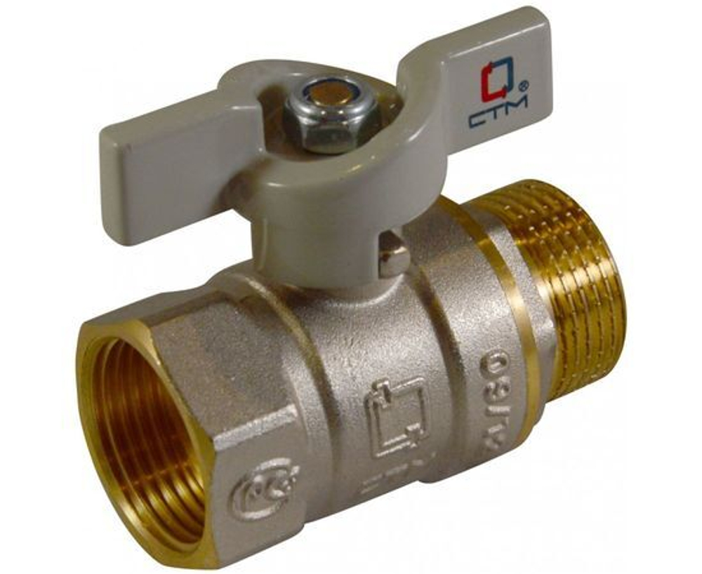 Кран шар. для воды 16х1/2" ц/ш бабочка CTM СТАНДАРТ