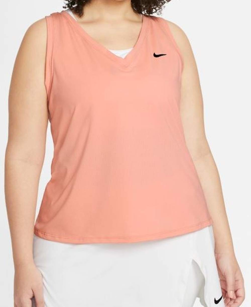 Женский топ теннисный Nike Court Dri-Fit Victory Tank Plus Line W - Оранжевый