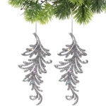 Подвеска «Волшебное перо» 10 см (набор 2 шт), серебро