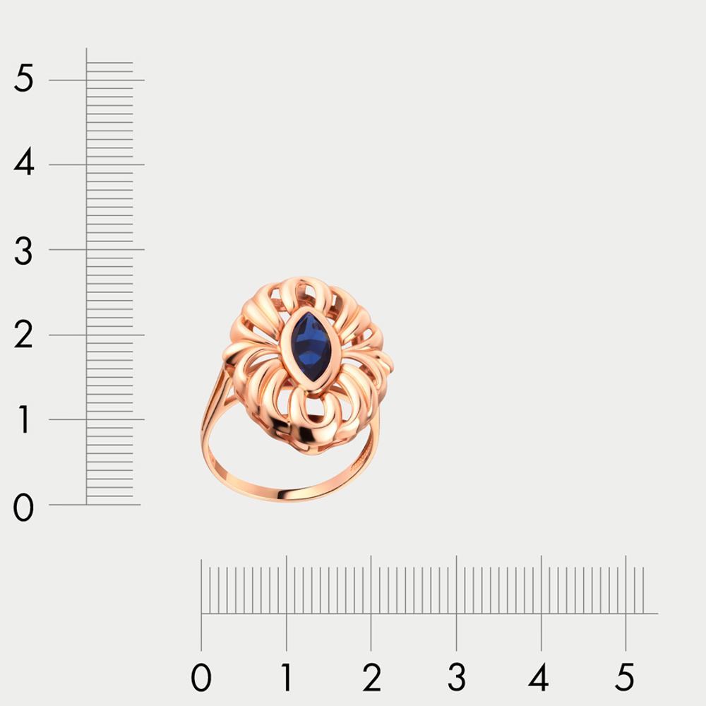 Кольцо женское из розового золота 585 пробы с сапфиром (арт.121-2016_sap-01)
